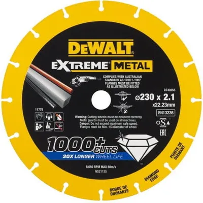 DEWALT DT40255 Tarcza do ciĘcia EXTREME 230x22.23x2.1mm