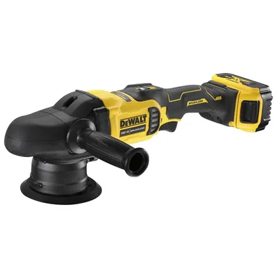 DEWALT DCM848P2 18V XR polerka rotacyjno-mimośrodowa 125mm, 2 akumulatory 5Ah, ładowarka wielonapięciowa DCB115, miękka torba