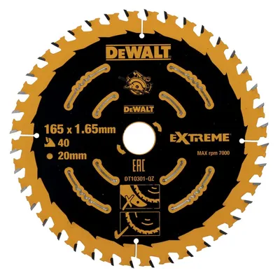 DT10301 DEWALT Tarcza Pilarska 165 x 20 mm, 40 zęby