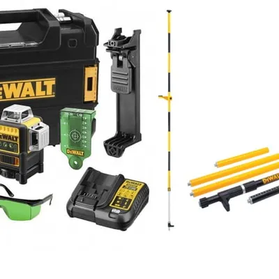 DEWALT LASER KRZYŻOWY DCE089D1G - ZIELONY TSTAK + TYCZKA DE0882