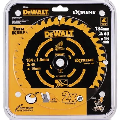 DEWALT DT1668 SPECJALNA TARCZA PILARSKA EXTREME® do DCS365 184x16x40T Medium for DCS365