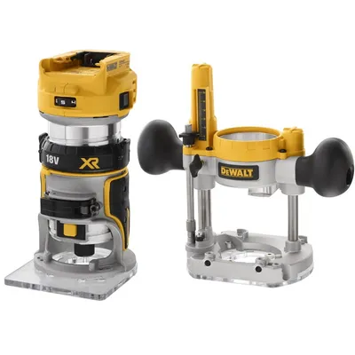 DEWALT DCW604N Kompaktowa frezarka 18V XR 8mm (1/4") z wymiennymi stopami - bez aku i ładowarki w kartonie