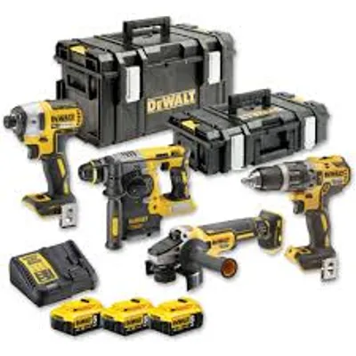 DCK422P3 DEWALT 18 V zestaw COMBO DCG405, DCH273, DCD796, DCF887, 3xDCB184, DCB115, DS150, DS300