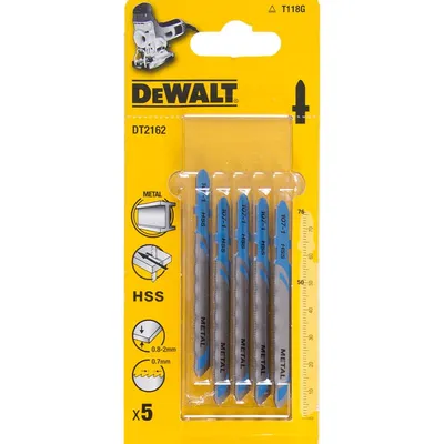 DT2162 DEWALT brzeszczoty do metalu dł. całkowita 76 mm, podziałka zębów 0.7 mm, maks. głęb. cięcia 0.2-1 mm