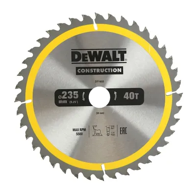 DT1955 DEWALT Tarcze do pilarek ręcznych 235x30mm 40T