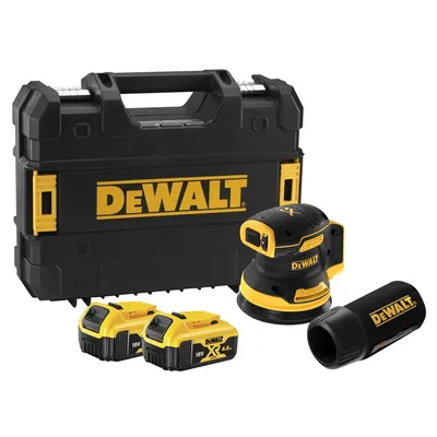 DEWALT DCW210P2 Szlifierka mimośrodowa 18V XR 125mm 2 x 5.0Ah, ładowarka w kufrze TSTAK