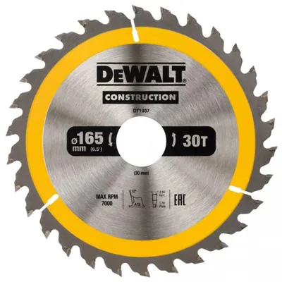 DT1937 DEWALT Tarcze do pilarek ręcznych 165x30mm 30T (AC)