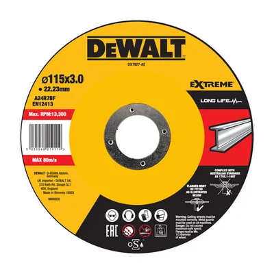 DX7927 DEWALT Tarcza do cięcia metalu 115X22.23X3 mm EXTREME®