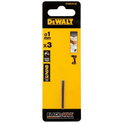 DT20510 DEWALT Wiertło do metalu BLACK&GOLD 1mm, 3 szt.