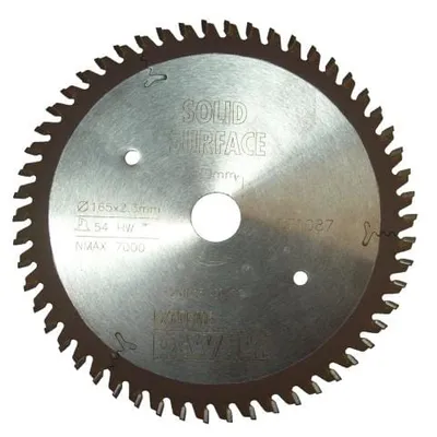 DT1087 DEWALT Tarcza Pilarska 165x20mm, 54 zęby MTCG, bardzo dokładne, czyste cięcie