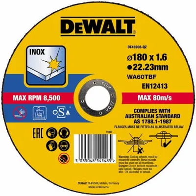 DEWALT DT43908 Tarcza do szlif.kat. 180x1.6 INOX