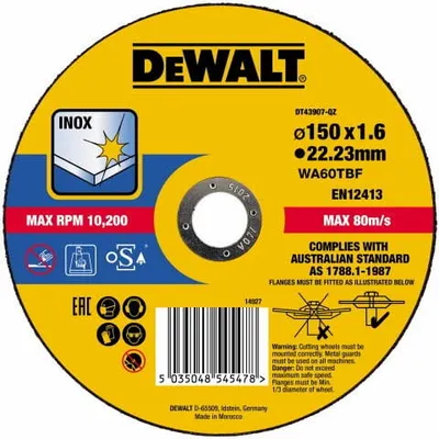 DEWALT DT43907 Tarcza do szlif.kat. 150x1.6 INOX