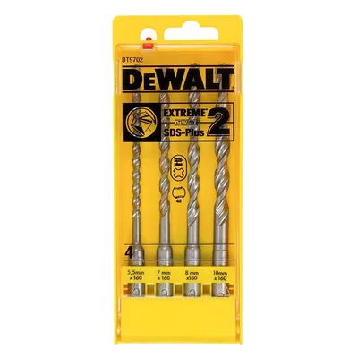 DT9702 DEWALT Komplet wierteł SDS-Plus EXTREME DeWALT® 4-częściowy zestaw wierteł SDS-Plus EXTREME DeWALT® w plasikowej kasecie:5.5, 7, 8, 10 mm