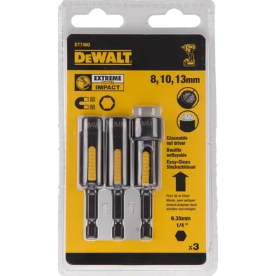 DT7460 DEWALT Nasadki magnetyczne z elementem czyszczącym 8, 10, 13 mm - zestaw