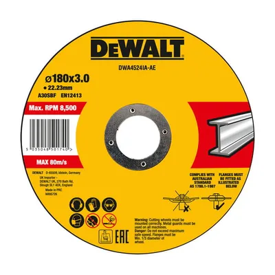 DWA4524IA DEWALT Tarcza do cięcia metalu 180X22.23X3 mm HIGH PERFORMANCE