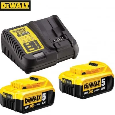 DEWALT DCB115P2 Zestaw 18V XR: DCB115 Ładowarka wielonapięciowa XR + 2 akumulatory 5.0 Ah