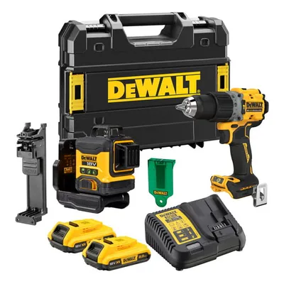 DCK2095D2T DEWALT ZESTAW COMBO 18V DCD805 + laser 3x360 DCLE3403 2x2Ah Walizka TSTAK