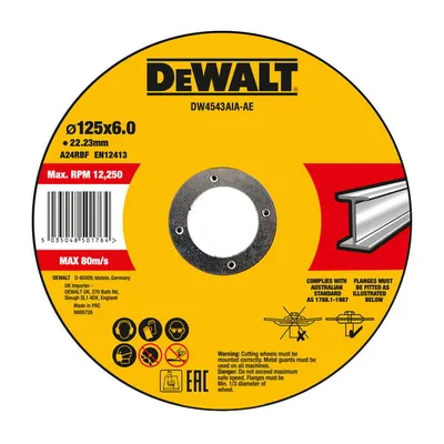 DW4543AIA DEWALT Tarcza do szlifowania metalu 125X22.23X6 mm HIGH PERFORMANCE