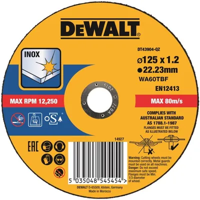 DT43904 DEWALT Tarcza do cięcia stali 125mm x 1.2mm