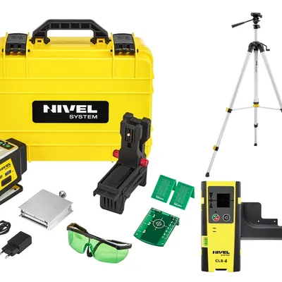 Nivel System CL3G LASER KRZYŻOWY ZIELONY 3x360 Zestaw ze statywem SJJ-M1 EX, odbiornikiem CLS-4 i łatą LS-24