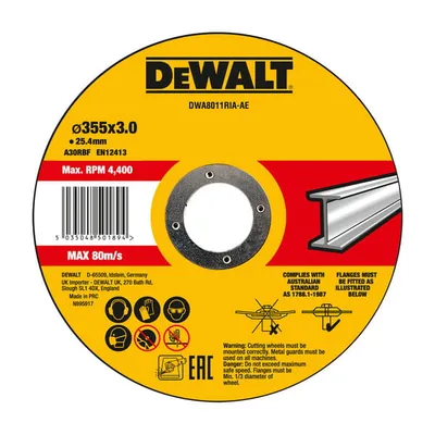 DWA8011RIA DEWALT Tarcza do cięcia metalu 355X25.4X3 mm HIGH PERFORMANCE