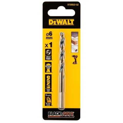 DT20522 DEWALT Wiertło do metalu BLACK&GOLD 6mm