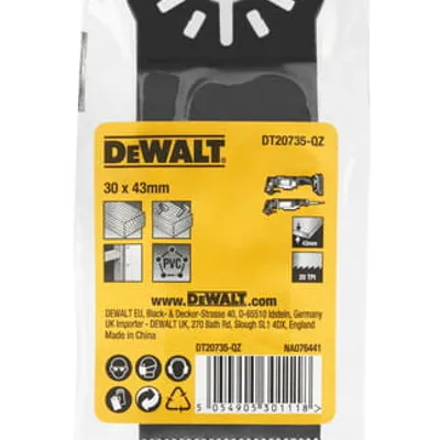 DT20735 DEWALT Brzeszczot Multitool Do cięcia drewna z gwoździami 30x43mm. Min zamówieniowe 25 szt.