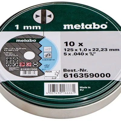 METABO 10 TARCZ TNĄCYCH - SP 125X1,0X22,23 INOX, TF 41 (616359000)