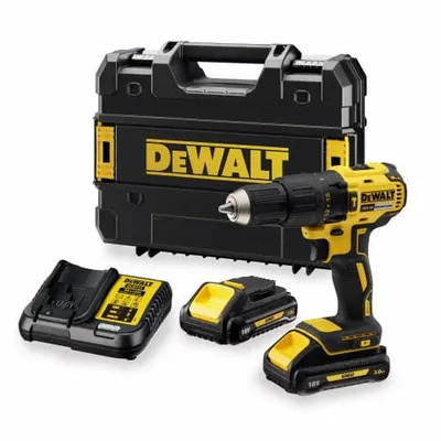 DEWALT DCD778L2T Kompaktowa wiertarko-wkrętarka XR 18V z udarem 65 Nm, 2 x 3.0Ah, ładowarka, kufer TSTAK