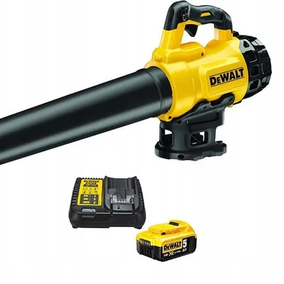 DEWALT DCM562P1 Dmuchawa akumulatorowa z silnikiem bezszczotkowym 18V, akumulator Li-Ion 5,0 Ah, ładowarka wielonapięciowa, prędkość wydmuchu 144 km/h