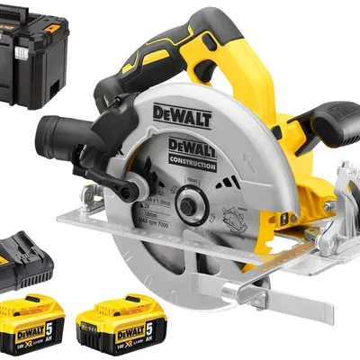 DCS570P2 DEWALT Pilarka tarczowa 18V XR z silnikiem bezszczotkowym, 184mm, kufer TSTAK, 2 aku 5.0Ah, ładowarka