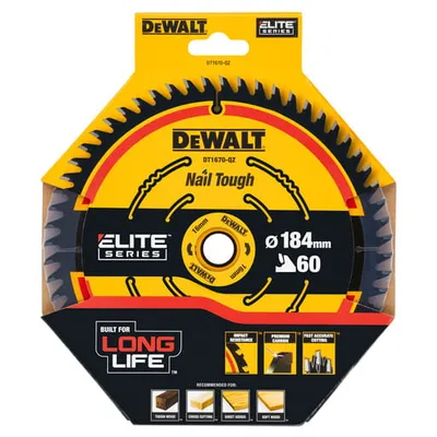 DT1670 DEWALT Tarcza pilarska ELITE CSB 184x16MM 60T