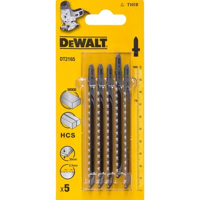 DT2165 DEWALT brzeszczoty do drewna dł. całkowita 100 mm, podziałka zębów 2.5 mm, maks. głęb. cięcia 30 mm