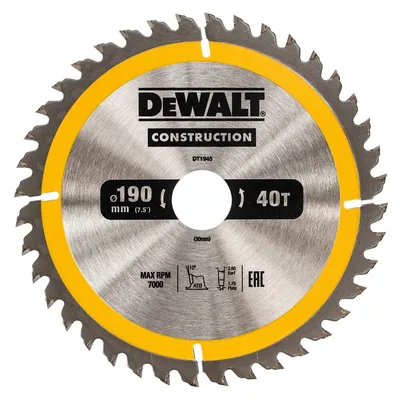 DT1945 DEWALT Tarcze do pilarek ręcznych 190x30mm 40T (AC)