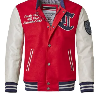 CORDON TEAM JACKET RED WHITE - legendarna męska kurtka typu college