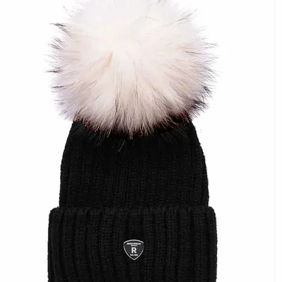 Czapka ROCKANDBLUE POM POM Black White