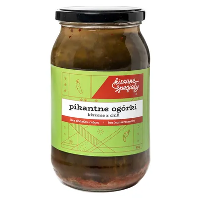 Pikantne ogórki kiszone z chili 810g