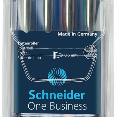 Pióro kulkowe  SCHNEIDER One Business mix kolorów 0.6mm 4szt