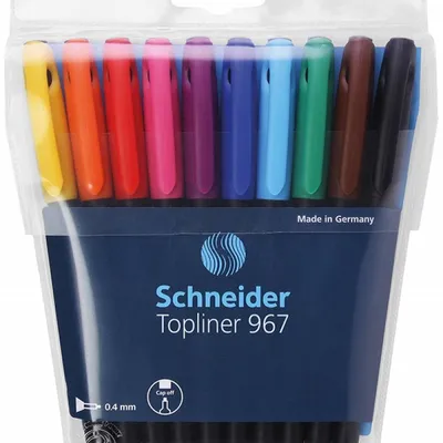 Cienkopis SCHNEIDER Topliner 967 mix kolorów 0.4mm 10szt