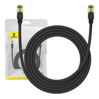 Kabel sieciowy w oplocie kat. 8 Baseus Ethernet RJ45, 40Gbps, 2m (czarny)