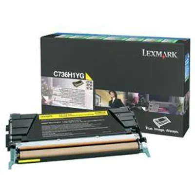 Toner oryginalny LEXMARK C736H1YG Yellow 10000 stron