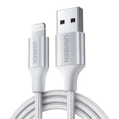 Kabel Lightning do USB UGREEN 2.4A US199, 1m (srebrny)