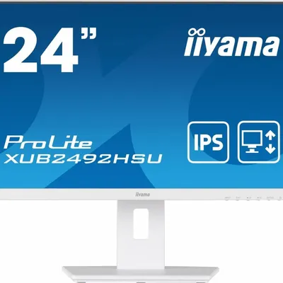 IIYAMA Monitor 23.8 cala XUB2492HSU-W5 IPS,HDMI,DP,VGA,USB,HAS(150mm),biały