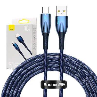 Kabel USB do USB-C Baseus Glimmer, 100W, 2m (niebieski)