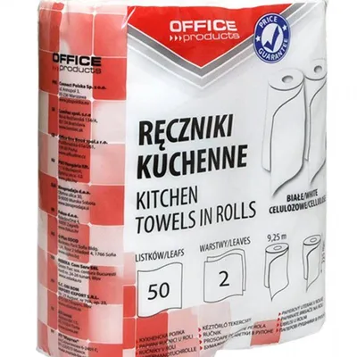 Ręcznik papierowy dwuwarstwowy celulozowy OFFICE PRODUCTS biały 9,25m 2szt.