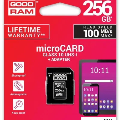 GOODRAM Karta microSD 256GB CL10 UHS I + adapter