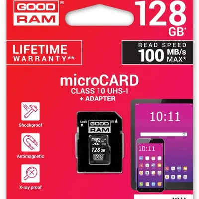 GOODRAM Karta pamięci microSDHC 128GB CL10 UHS I + adapter