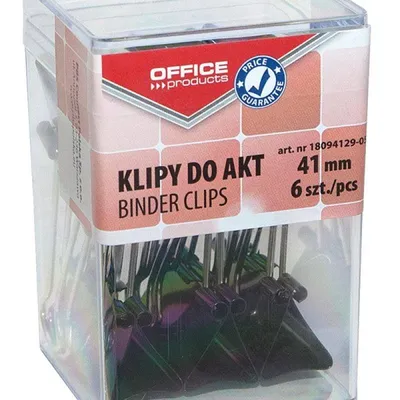 Klipy 41mm OFFICE PRODUCTS czarne 6szt