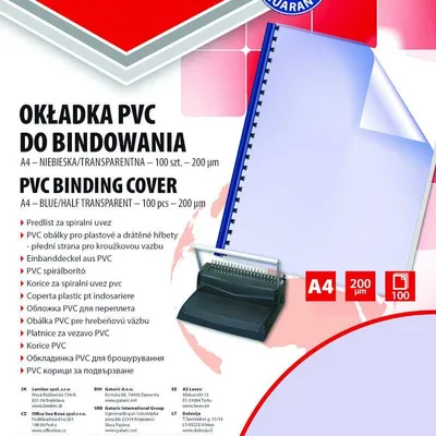 Folia do bindowania A4 OFFICE PRODUCTS przezroczysta niebieska 200mic 100 szt