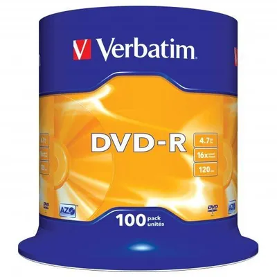 Płyta DVD-R 4,7GB 16x VERBATIM DataLife PLUS 43549 Cake 100 szt.